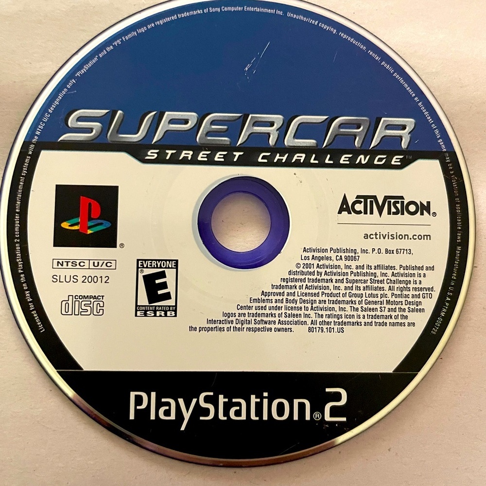 PlayStation 2 Video Game Super Car Street Challenge